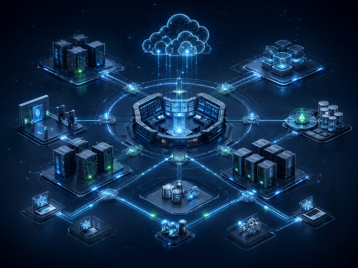 Visualisation of managed IT infrastructure, cloud services, endpoints, monitoring and backups